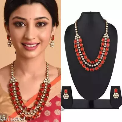 Indian Bollywood Gold Plated Kundan Choker Bridal Necklace Earrings Jewelry Set • $31.54