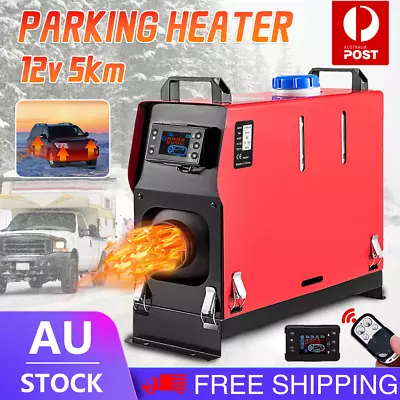 Diesel All In ONE Air Heater 12V 5KW Tank Remote LCDThermostat Caravan Motorhome • $100.90