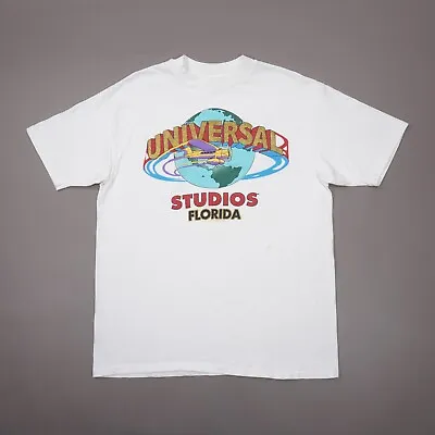 Vintage 1990 Universal Studios Florida Plane Logo Mens XL Hanes T Shirt Made USA • $46.88