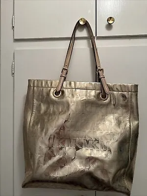 Michael Kors Gold Signature Mirror Metallic Tote • $75