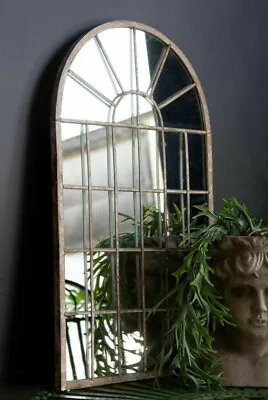 £57.99 • Buy Arch Garden Metal Wall Mirror 32 Panels H77cm Gothic Rustic Home Decor Outdoor