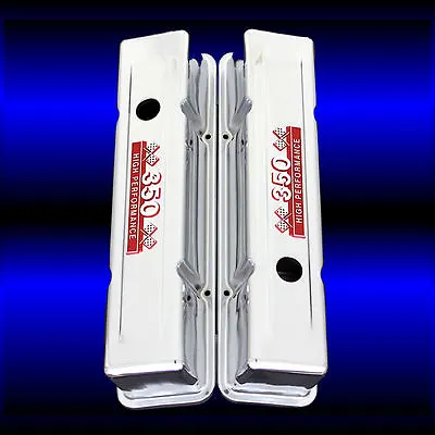 Valve Covers For Small Block Chevy 350 With 350 HP Emblems SBC Chrome • $86.99