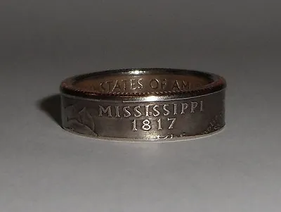  Sealed  MISSISSIPPI US STATE QUARTER Handcrafted Coin Ring Or Pendant Size 4-14 • $14.99