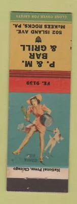 Matchbook Cover - P&M Bar Grill McKees Rocks PA Pinup • $3.99