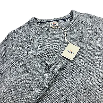 Faherty Donegal Wool Blend Sweater Mens XL Crew Neck Heather Gray NWT $198 • $99