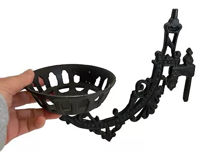 Vintage/antique Black Cast Iron Swing Wall Mounted Candle Holder Victorian Style • $18