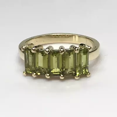 14K Yellow Gold 4 Mm By 6 Mm  Natural Peridot Gemstone Ring Size 6.75 • £458