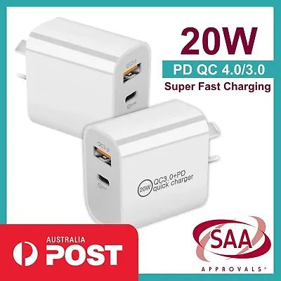 $13.79 • Buy 20W Dual Type-C USB-C Fast Wall Charger Power Adapter Plug Cable For Iphone Ipad