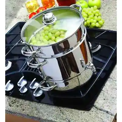 Stainless Steel Stove Top Steam Juice Juicer Extractor Glass Lid Spigot Drain • $289.88