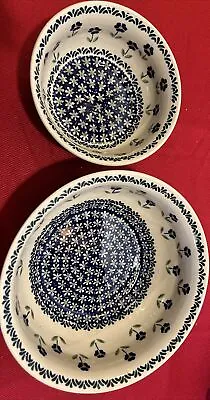 Bolestawcu Manufactura Polish Pottery Set Of 2 Bowls  # 106. 9 Inch &6.5 Signed • $78