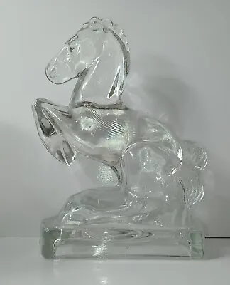 Vintage Viking Glass Horse Rearing Single Bookend New Martinsville 1940s  • $9.99