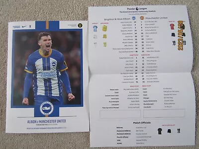 BRIGHTON V MAN UTD Thurs 4 May 2023 (inc OFFICIAL PREMIER LEAGUE TEAM SHEET) • £2