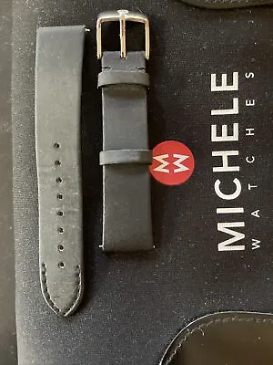 New Michele Black Satin 18mm Watch Strap $200 Made In France / Vintage Stock • $70