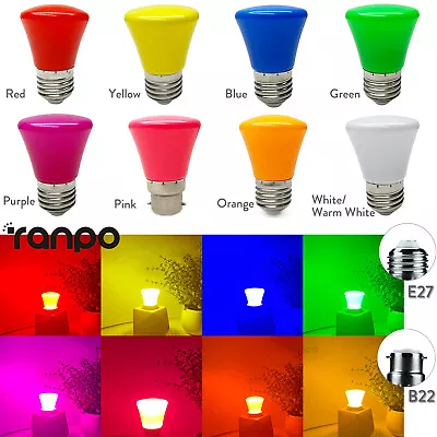 LED Colored Light Bulbs E27 B22 2W 110V 220V Red Yellow Blue White Party Decor • $2.09