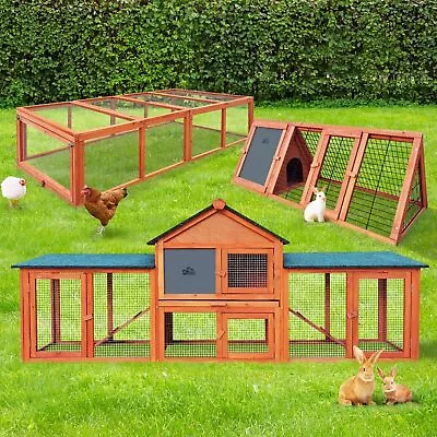 Alopet Rabbit Hutch Chicken Coop Large Hutches House Pet Run Cage Wooden Outdoor • $78.21