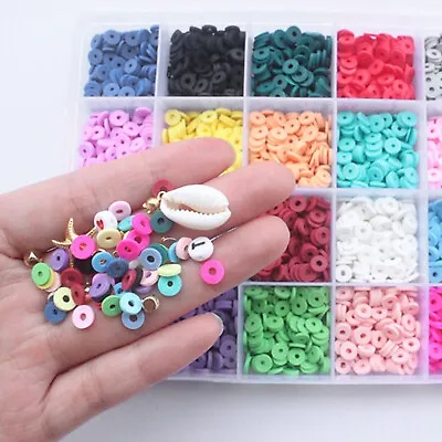 £6.09 • Buy 4300Pcs DIY Kit Clay Bead Clay Flat Beads Polymer Bracelet Making Kit Jewelry