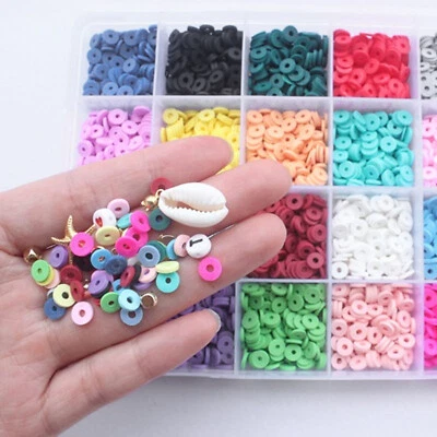 £6.09 • Buy 4300Pcs DIY Kit Clay Bead Clay Flat Beads Polymer Bracelet Making Kit Jewelry