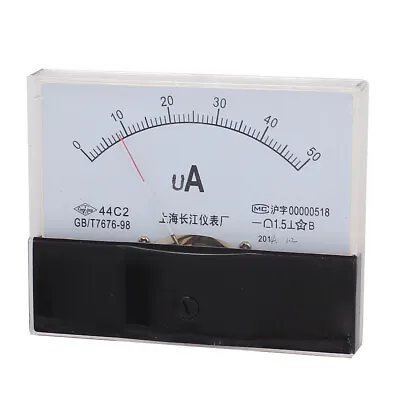 DC 0-50uA Class 1.5 Accuracy Analog Amperemeter Panel Meter Gauge 44C2 • $13.54