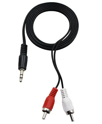 3ft 3.5mm Stereo Adapter To 2 RCA Male Audio Aux Cable Car Home MP3 Iphone IPod • £2.29