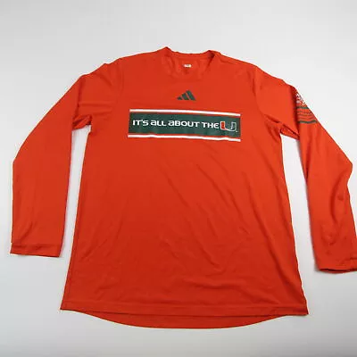 Miami Hurricanes Adidas Long Sleeve Shirt Men's Orange Used • $12.99