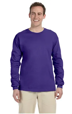 Fruit Of The Loom Mens Long Sleeve T-Shirt HD Cotton Tee WD930 • $6.94