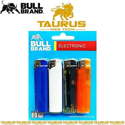 £3.85 • Buy 4x BULL BRAND ELECTRONIC Lighter Refillable GAS Tobacco CIGARETTE Smoking Tip UK
