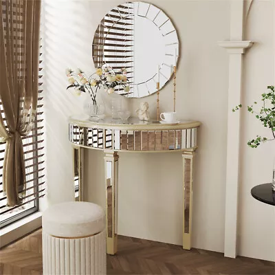 Dressing Table Glass Mirrored Vanity Table Entrance Hall Table Console Furniture • £169.92