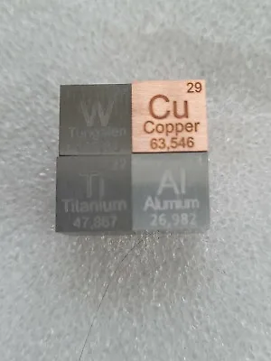 $45 • Buy Set Of 4 -10mm Cube Tungsten Copper Titanium Aluminum Periodic Table Element