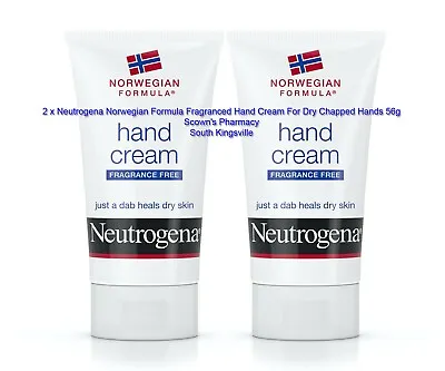 2 X Neutrogena Norwegian Formula Fragrance Free Hand Cream Dry Chapped Hands 56g • $28.95