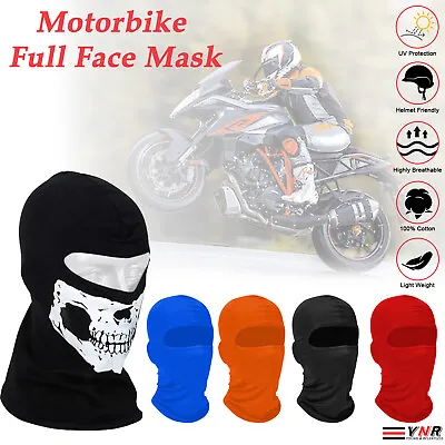 Cotton Balaclava Full Face Mask Men Women Cycling Ski Warm Neck Black Motor Bike • £4.99