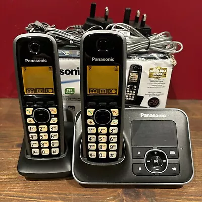 Panasonic KX-TG6621E Cordless Answering Machine Telephone Phone 2 Handsets • £18.99