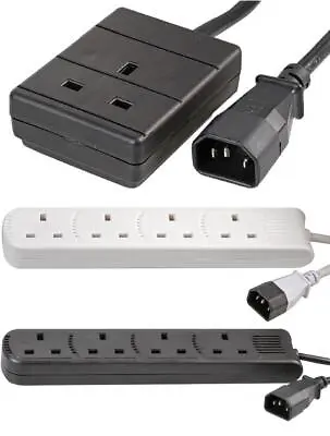 £5.99 • Buy IEC C14 Male Plug To UK Extension Lead Socket 3 Pin UPS Power Adapter Cable