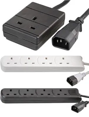 IEC C14 Male Plug To UK Extension Lead Socket 3 Pin UPS Power Adapter Cable • £7.99