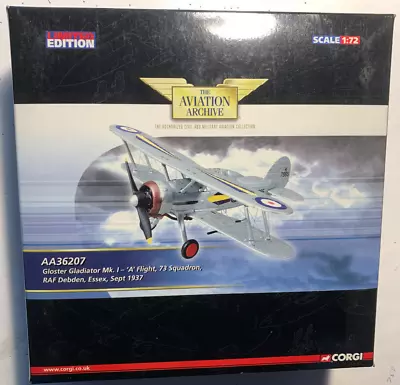 Corgi 1/72 Die Cast Gloster Gladiator Mk1 Sept 1937 Number 507 Of 2001 NIB • $25