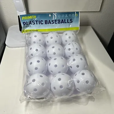 White Plastic Baseballs 12-Pack - Bulk Set Of Polyurethane Regulation Size Prac • $10