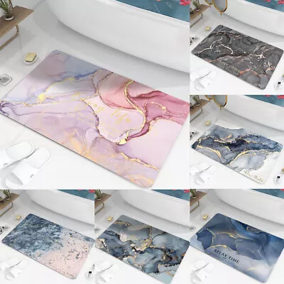 Nordic Bathroom Soft Diatom Ooze Absorbent Floor Mat Toilet Door Marble Non-Slip • $23.99