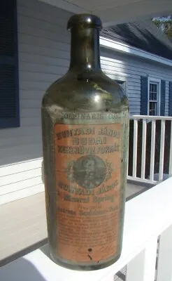 Antique Fully Labeled HUNYADI JANOS BUDAI MINERAL SPRING WATER Bottle • $17