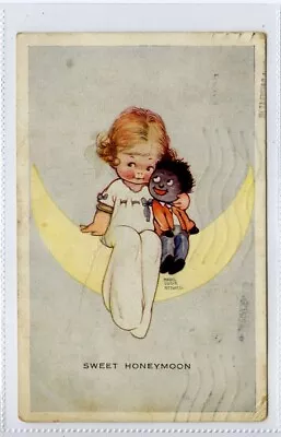 (Gc7350) Mabel Lucie Attwell Sweet Honeymoon Girl With Black Doll 1925 • £6.74