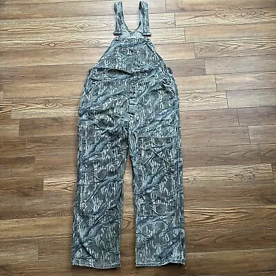 VIntage Mossy Oak Mens Large Overalls Bibs The  First Perfect Camouflage USA • $109.99