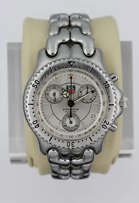 Tag Heuer Mens Watch Gray SEL CG1116.BA0423 Link Silver Professional Chronograph • $650