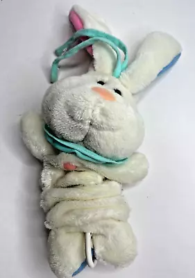 Vintage Carters Musical Bunny Rabbit Pull Toy Plush White Brahms Lullaby Hanging • $50.40