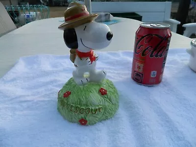 Vintage Snoopy Beagle Scout Willetts Ceramic Music Box. Please Read As Is • $22.99