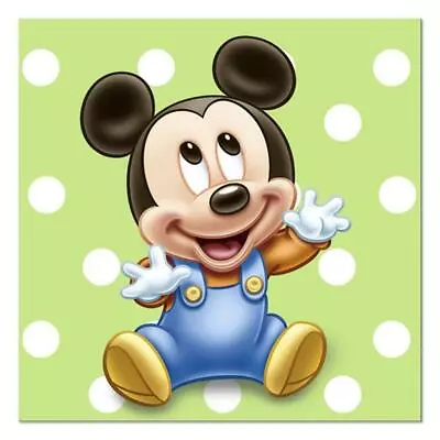 Mickey Mouse 1st Birthday Dessert Beverage Napkins Party Supplies 16 Ct • $4.25