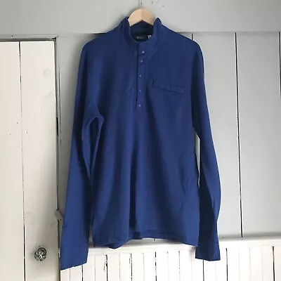 Men’s Ibex Merino Wool 3/4 Snap Pullover Sz Large Blue • $65