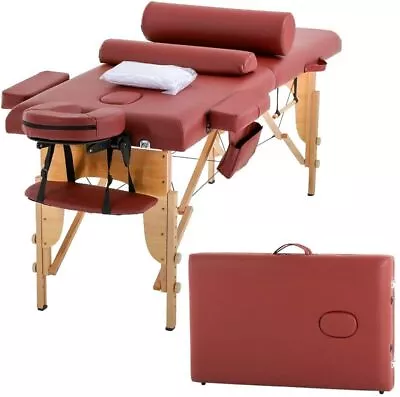 Massage Table Massage  Spa Bed 73 Inch Long Height Adjustable Portable 2 Folding • $95.99