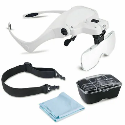 Magnifying Glass LED Light Head Loupe Jeweler Watch Bright Magnifier With 5 Lens • $17.99