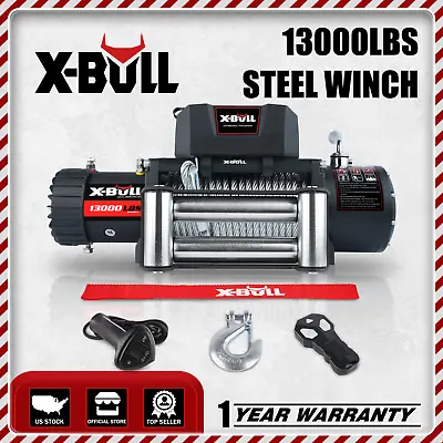 X-BULL 13000lb Electric Winch Steel Cable Trailer Towing Off-Road SUV Truck • $309.90