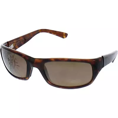 Maui Jim Womens Stingray Brown Polarized Wrap Rectangle Sunglasses O/S BHFO 9349 • $113.99