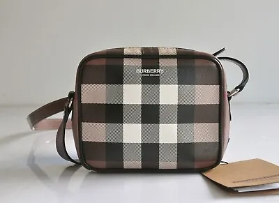 Authentic BNWT BURBERRY Check Crossbody Bag Mens/Womens IN Dark Birch Brown • $1195