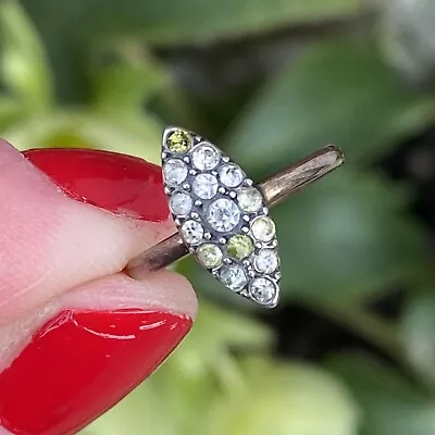 £60 • Buy Antique Vintage Georgian Style 9ct Gold Marquise Shaped Paste Stone Ring
